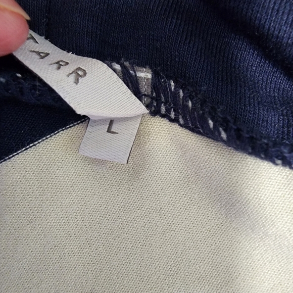 Nadia Tarr Strapless Navy and Cream Maxi Dress - Large - Picture 9 of 10